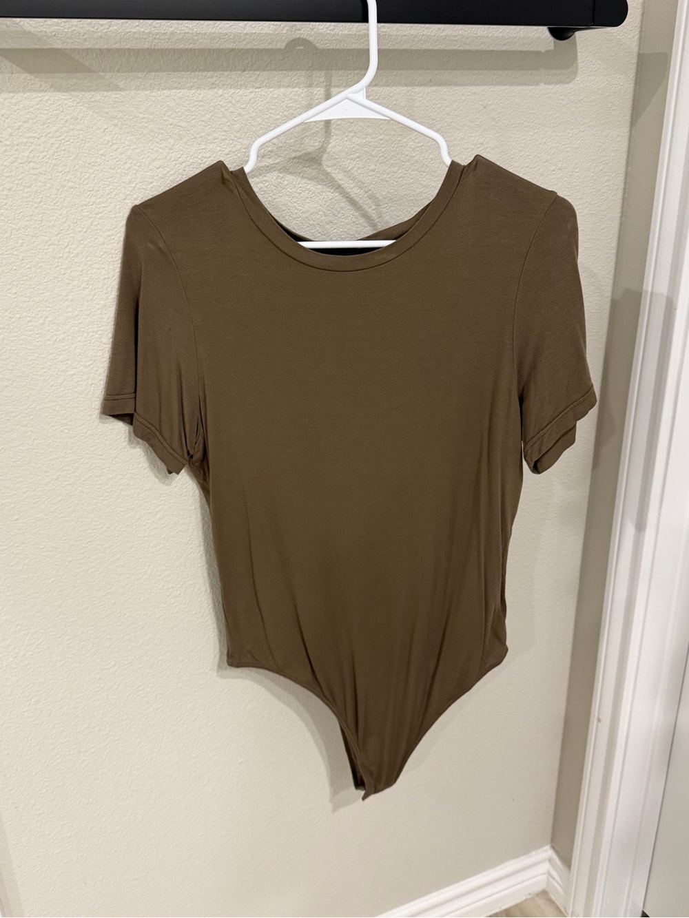 American Apparel Olive Bodysuit Short Sleeve Crew